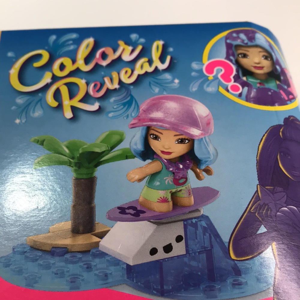 Barbie Mega Brands Mini Set Color Reveal Surf N Swim 17 Piece New In Box - Picture 4 of 8